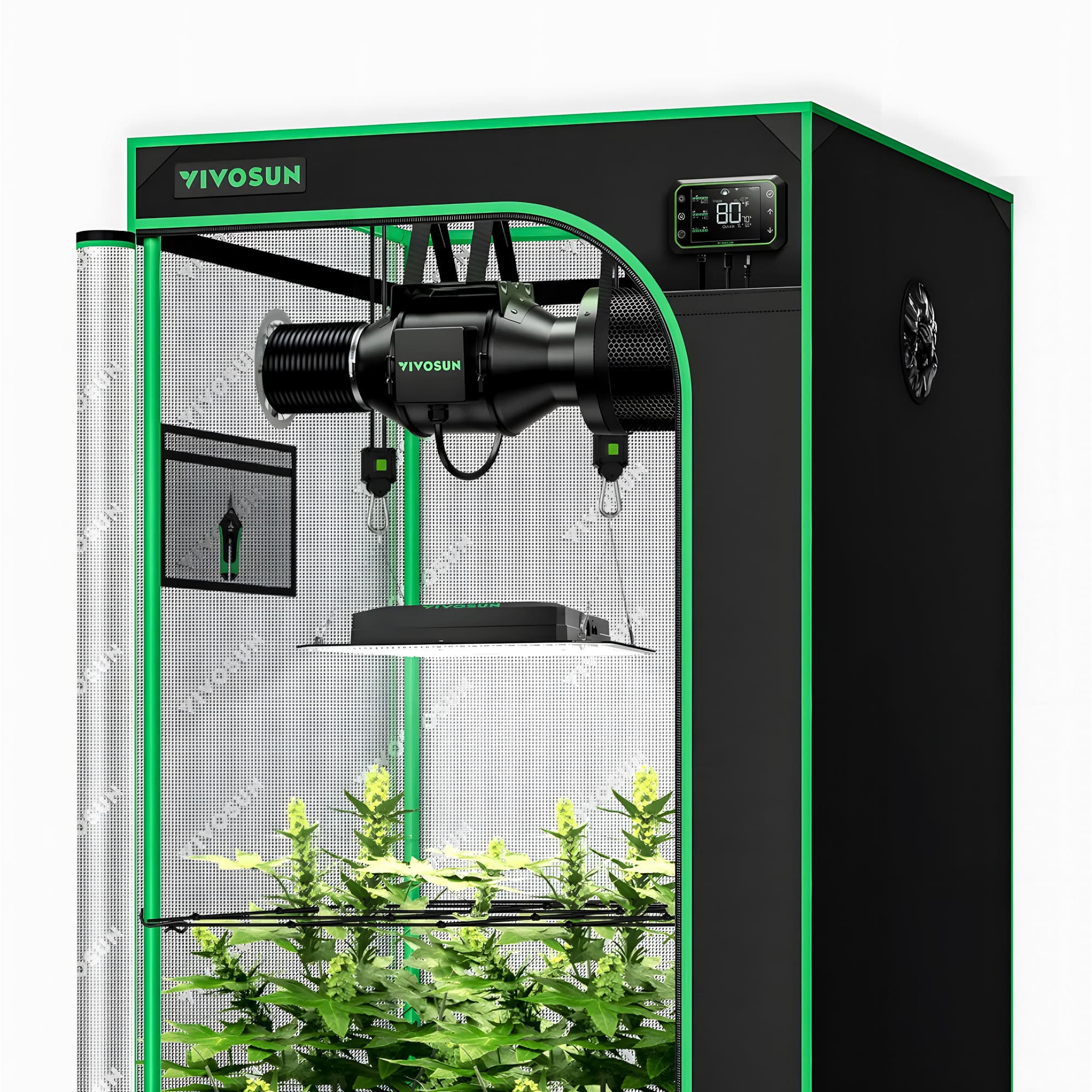 Vivosun Growbox Set 80x80x160 cm – 150W LED, AeroZesh Lüfter, WiFi Steuerung